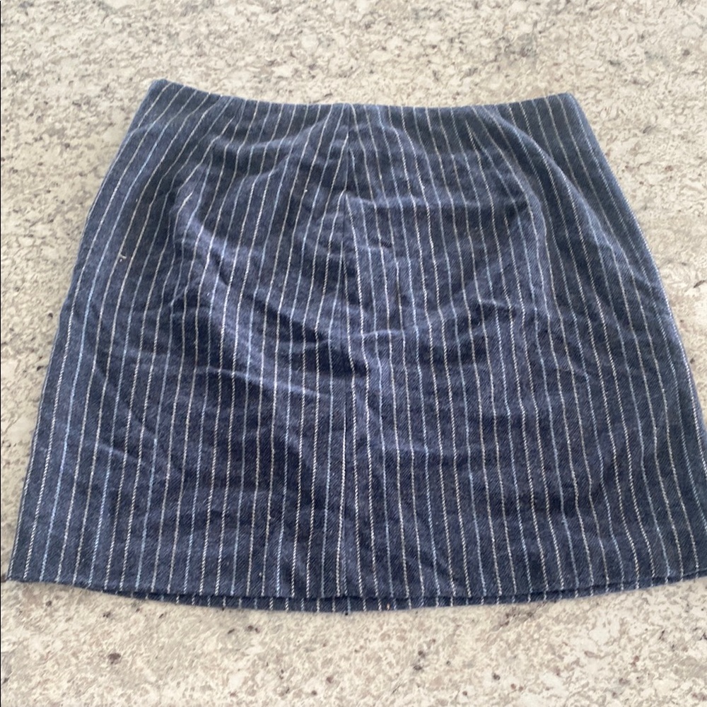 Honey Punch Blue and White Striped Mini Skirt